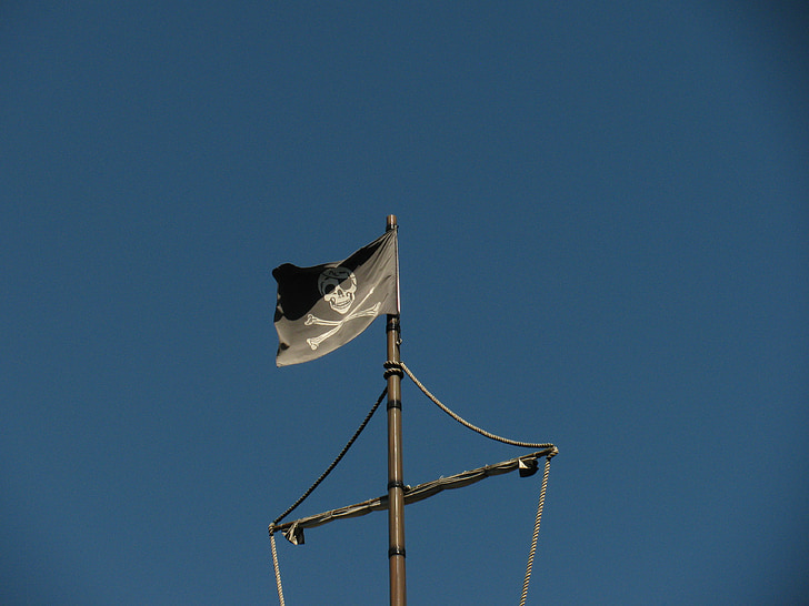 zastavo, pirati, lobanja, ladja, nevarnost, Opozorilo, navtične