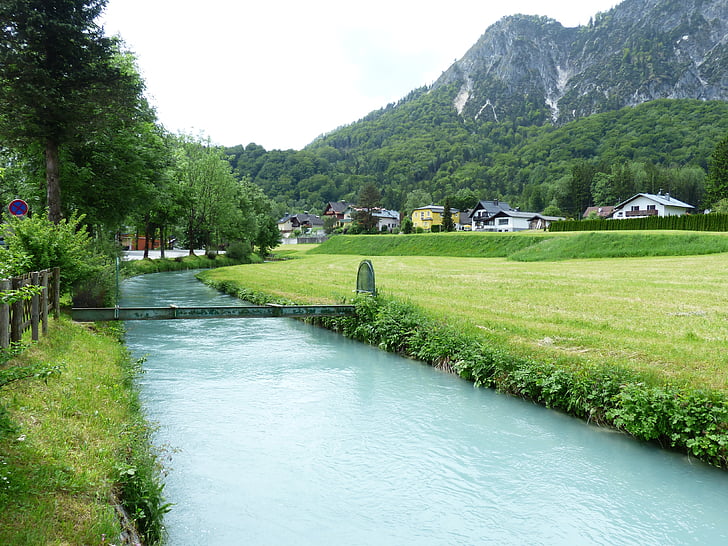 Berchtesgadener ache, floden, Bach, vatten, fjällbäck, vatten, blå
