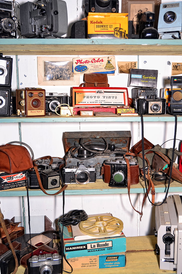 Vintage, fotografovanie, fotoaparáty, retro, fotoaparát, Film, Antique