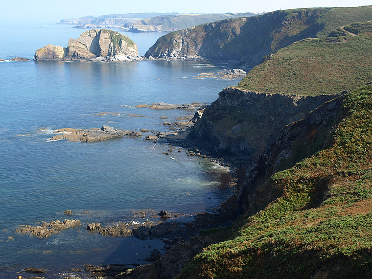 Zatoka Biskajska, skały się, Asturia, Costa, Natura