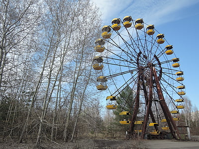 Tsjernobyl, katastrofe, kjernefysiske, forlatt, Ukraina, sone, ulykke