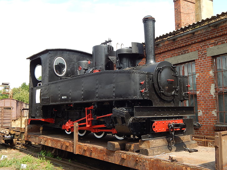 narrow-gauge railway, train, wagons, locomotive, rails, historic vehicle