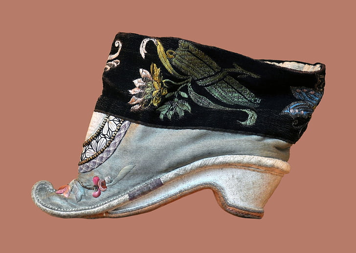 обувки, Китайски, 18 век, декорирани, мода, Почистване, облекло