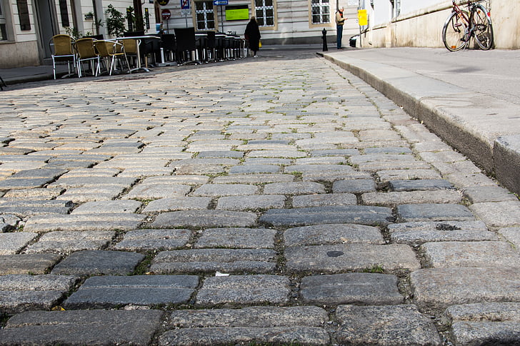 cobblestones, paving stones, pedestrian zone, road, vienna, old town, old