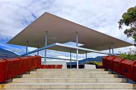 pavilon, Mona, Tasmania, az Outlook, modern, úszó tető