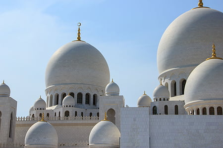 sheihk zayed mosque, náboženské, chrám, Abu, Abú Zabí, dome, mešita