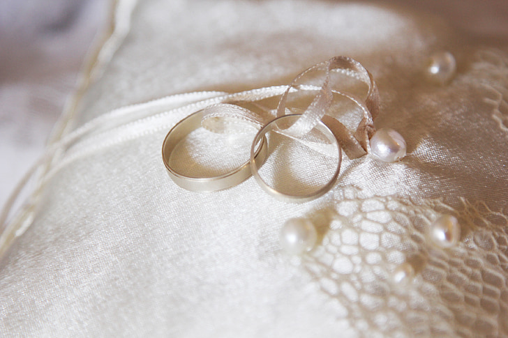 vjenčanje, prsten, hop, prsten jastuk, vjenčani prsten, mladenka, bračni par