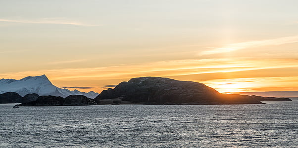 Norvegia, croaziera, Răsărit de soare, fiord, turism, apa, peisaj
