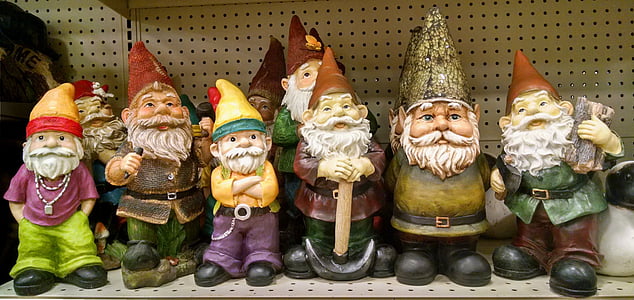 gnomes, เอลฟ์, สวน, ตกแต่ง, ตำนาน, มีหนวดมีเครา, ตกแต่ง