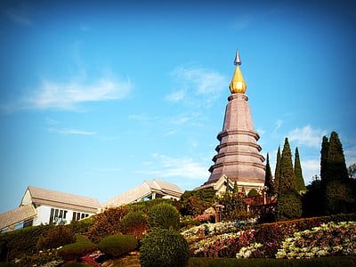 Park, Doi, Inthanon, háttérkép, Thaiföld, Chiangmai, torony