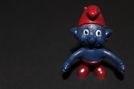 smurf, figure, blue, red, figures