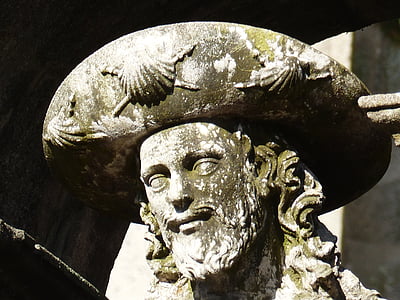Jakob, Rzeźba, kamień, a kois karmienia kaczek, Santiago compostela di, posąg