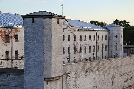 Letônia, Daugavpils, prisão, arquitetura, celular, detenção, bem guardado