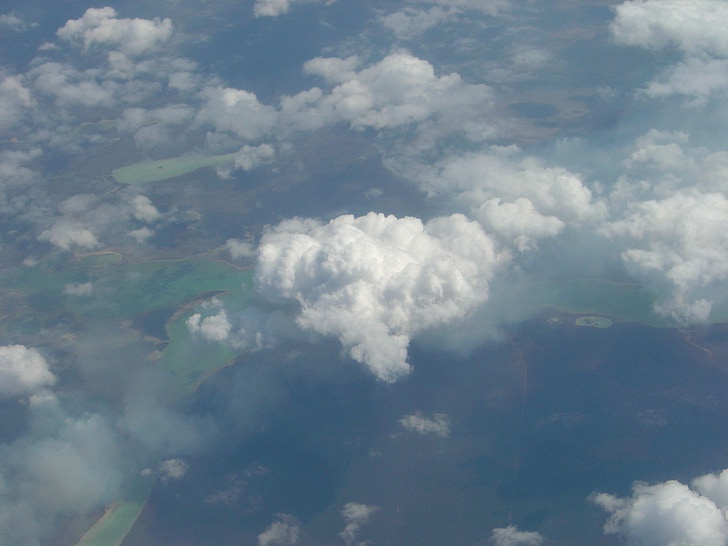 oblaky, Počasie, Letecký pohľad, atmosféra, lietanie, Príroda, modrá
