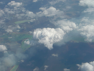 облаците, времето, Въздушна снимка, атмосфера, плаващи, природата, синьо
