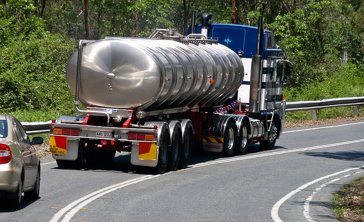 truck, tanker, water carrier, metal, vehicle, road, traffic
