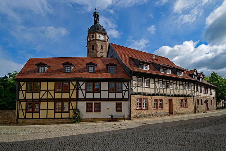 Sangerhausen, Sasko Anhaltsko, Německo, stará budova, zajímavá místa, kultura, budova