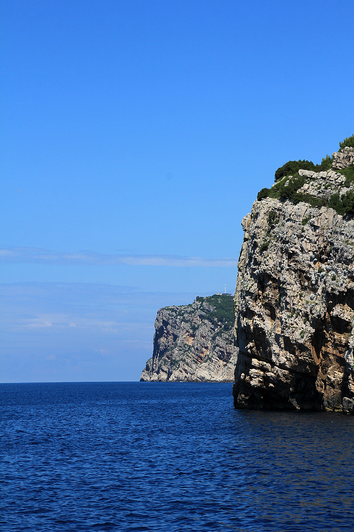 croatia, coast, cliff, kornati islands, national park, blue, sea