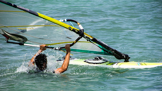 windsurfing, sport, sea, water, windsurf, wind, activity
