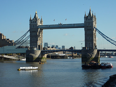 Londono Tauerio tiltas, Londonas, upės, Thames, Jungtinė Karalystė, Anglijoje