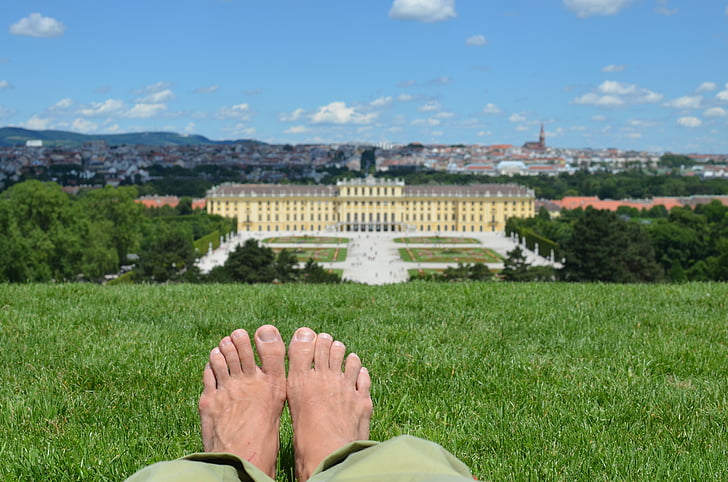 Schönbrunn, ferie, slappe av, ti, føtter, avslapning, Outlook