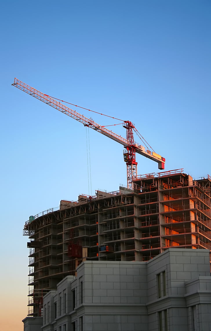 bâtiment, construction, Crane