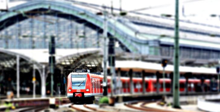 Oberleitung, Hauptbahnhof, Stadt, Abreise, moderne, Passagiere, öffentliche Verkehrsmittel