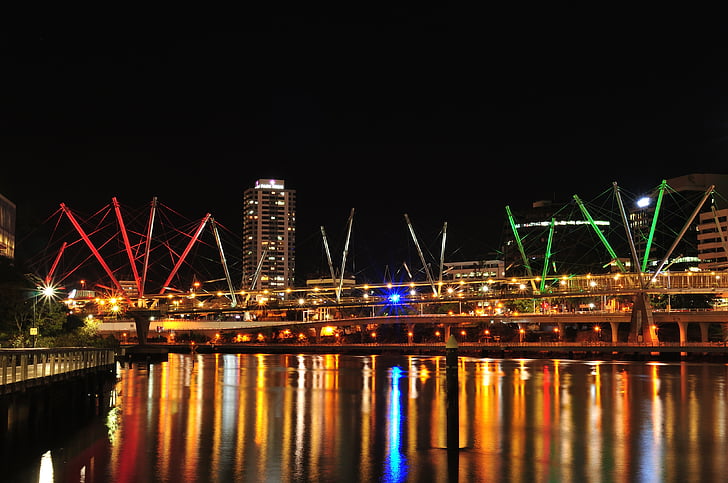 Brisbane, Bridge, Aust, Australien, Queensland, Brisbane-floden, City