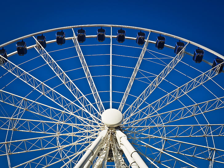 ferris wheel, ride, leisure, fairground, carousel, sky, fair