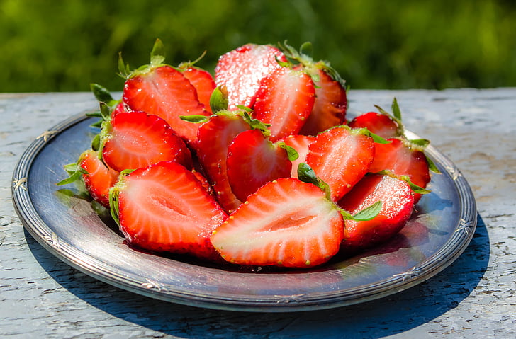 maasikas, puu, kullatud, Õues, punane, maitsev, taimetoitlane