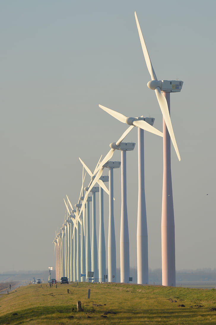Príroda, veterné mlyny, Holandsko, Veterná energia, Zobrazenie, knôty, veterné turbíny