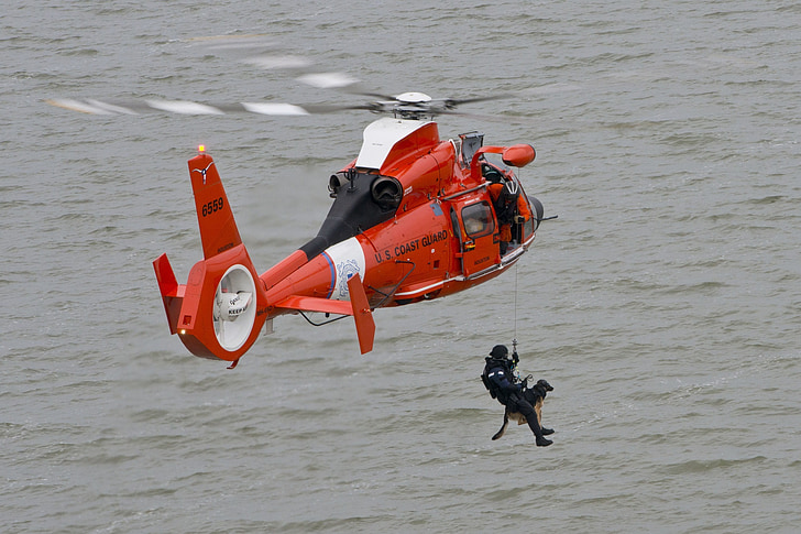 szkolenia straży przybrzeżnej, Misja, ćwiczenia, Ocean, Rescue, Śmigłowiec, HELO
