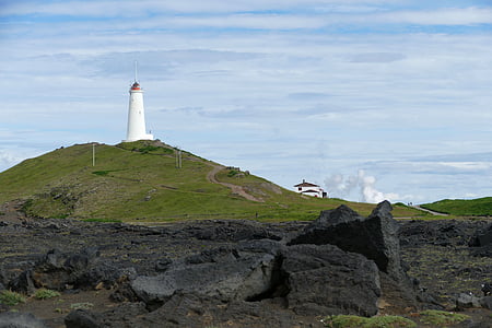 Island, Lighthouse, Reykjanes, natur, ørkenen, Glacier, landskab