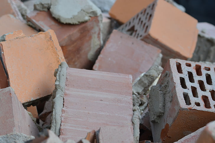 bricks, stones, building blocks, demolition, build