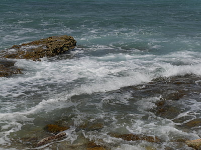 jūra, ūdens, daba, ainava, pludmale, akmens, atklātos akmens bluķus bieži izmanto