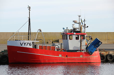 Simrishamn, vaixell de pesca, Portuària, vermell