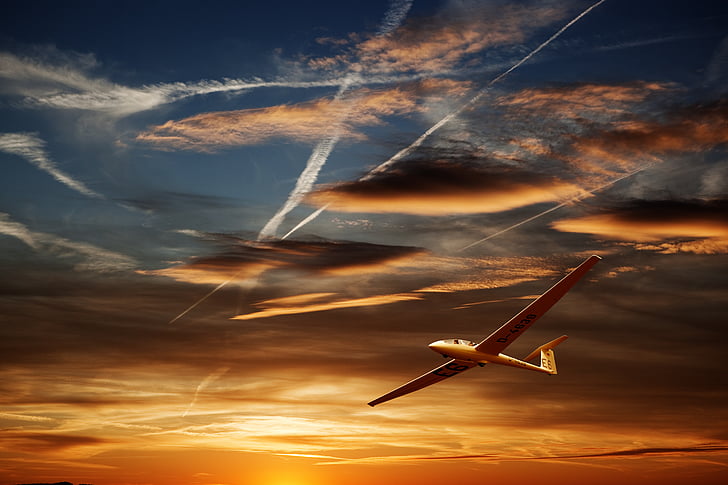 planeur, Glide, d’atterrissage, thermiques, courant ascendant, aérodynamique, mouche