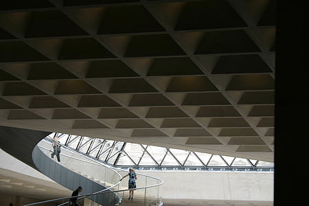 Musée, France, Paris, Musée du Louvre, architecture, intérieur, contraste