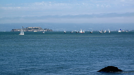 san francisco, zaljev, Alcatraz, turizam, reper, vode, stijena
