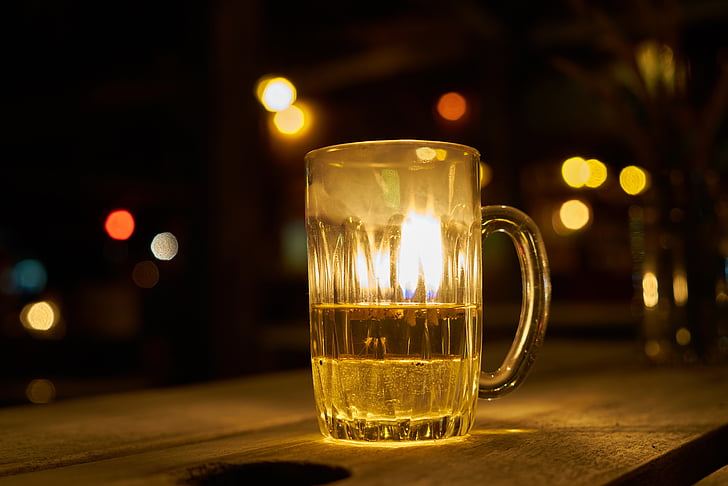 õlu, öö, jook, külm, klaas, alkoholi, Purjus