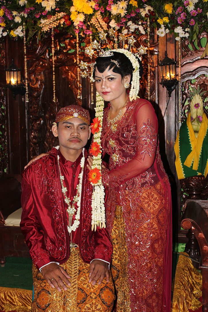 сватба, традиционен явански, традицията, батик, култура