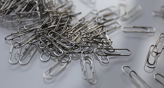 paper clip, stationery, confusion, trouble, scattered, clue, bad