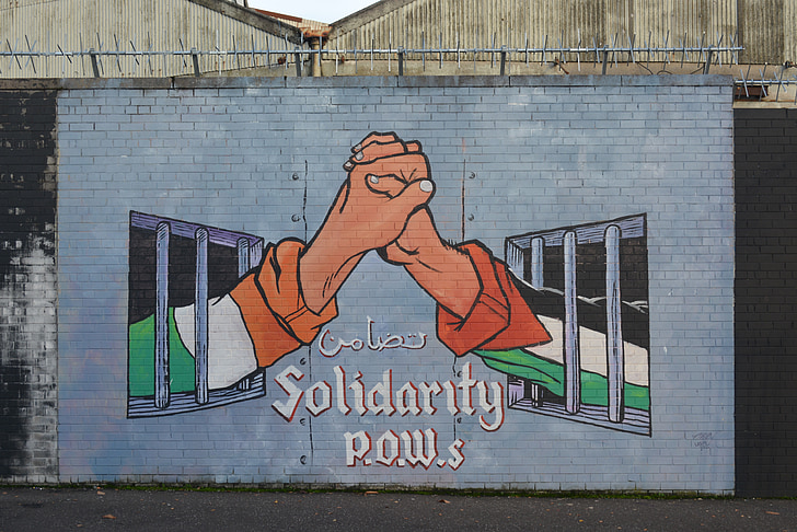 seinamaaling, Belfast, konflikti, Sõjavang, kinnipeetavate, Palestiina, baarid