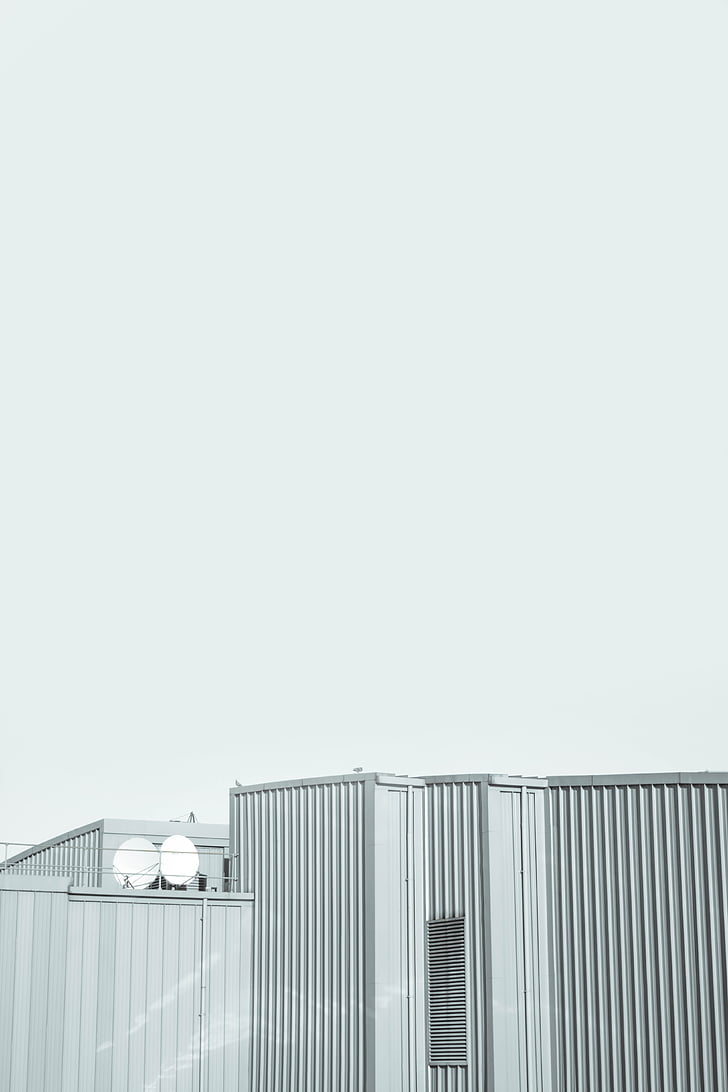 gray, metal, warehouse, building, architecture, minimal, copy space