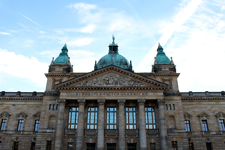 Leipzig, Cour administrative suprême, Cour, Allemagne, Sky, bleu, bâtiment