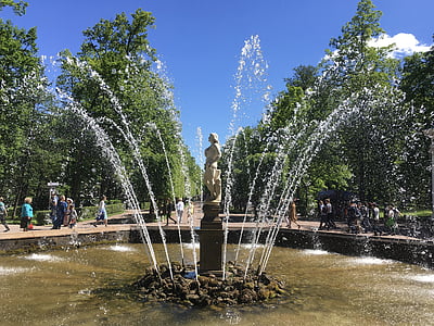 fountain, water games, water, water fountain, art, stone figure, bubble