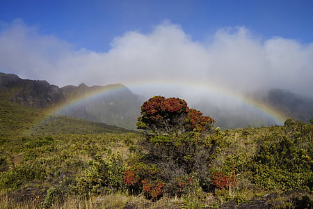 Maui, Hawaii, taevas, pilved, maastik, Rainbow, mäed