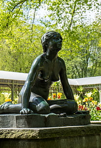 Statue, naine, skulptuur, Joonis, Art, Park, ilus naine