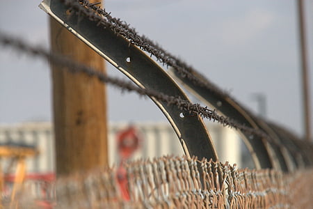 barbed, wire industrial, wire, fence, metal, protection, steel