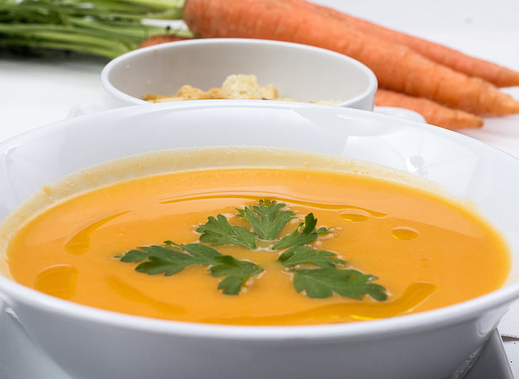 Sopa de pastanaga, sopa fresca, aliments, sopa, pastanaga, fresc, Sa